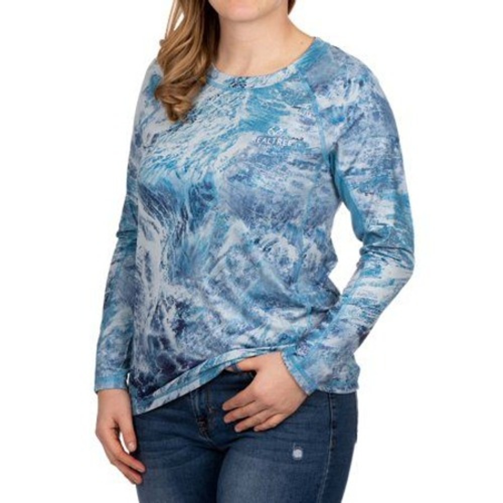 Realtree Aspect Fishing Shirt Women M Blue Excellent Long Sleeve Reversible